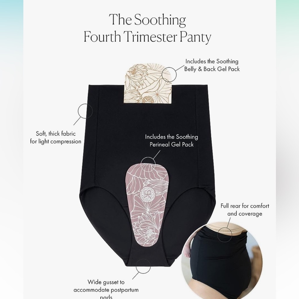 Kindred Bravely Fourth Trimester Postpartum Panty with 2 Hot/Cold Gel Packs